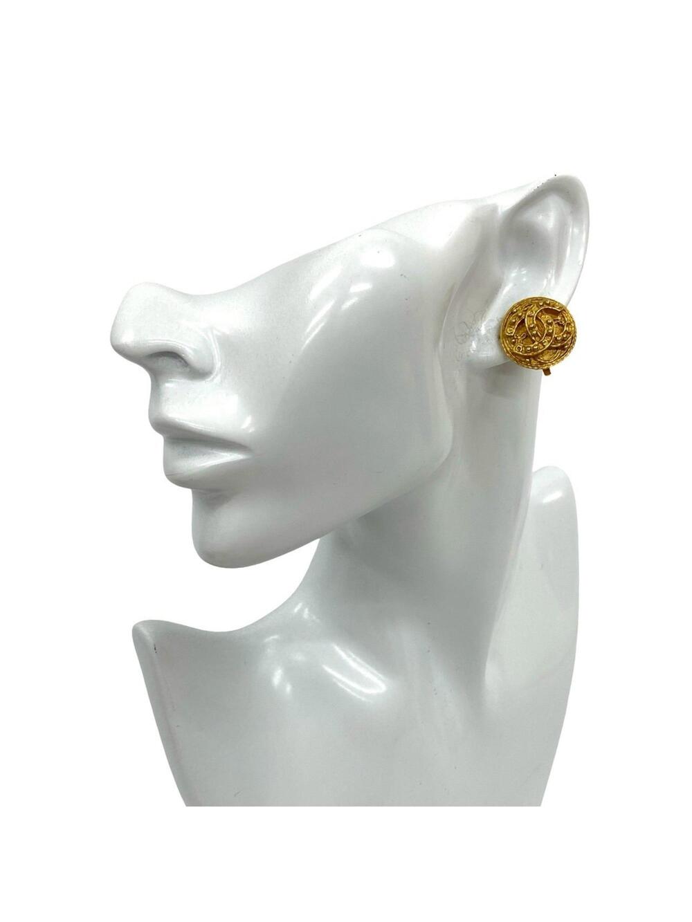 Chanel Cc Logo Earrings Metal Gold-Tone #209928C92B